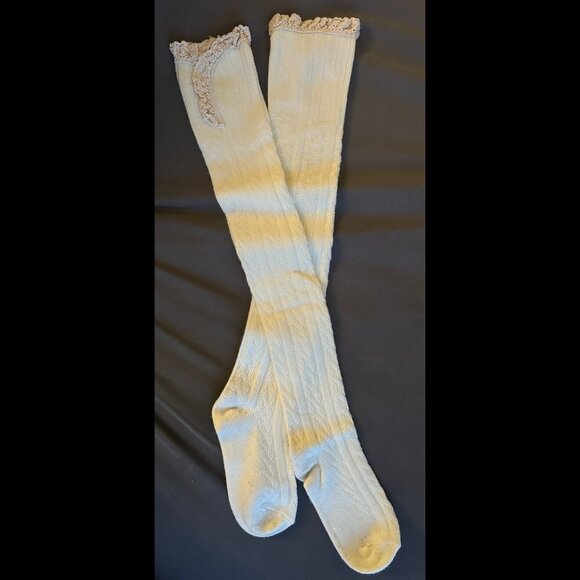 Cream Thigh High Socks - Picture 1 of 2
